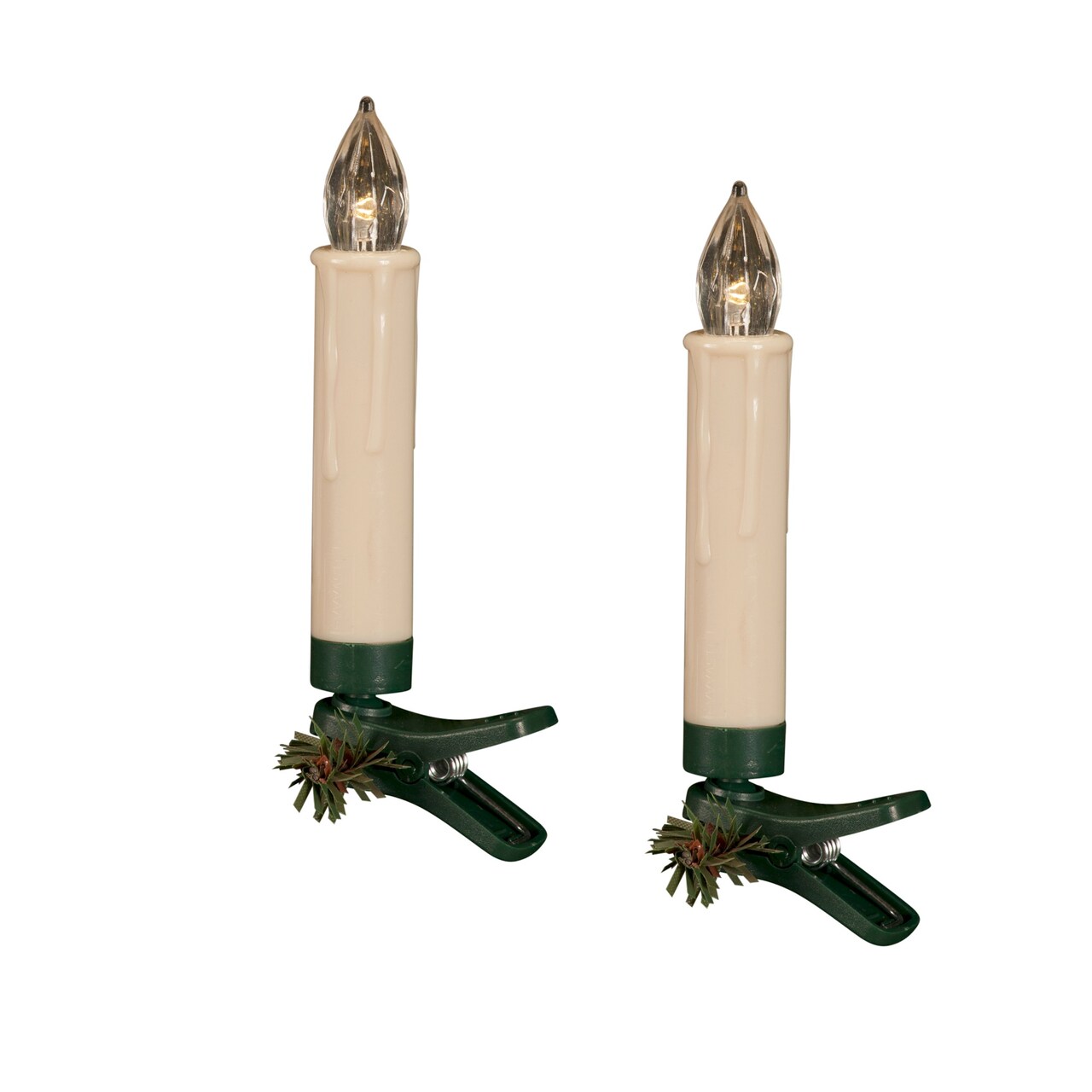 Melrose LED Clip-On Christmas Candle Lights with Timer - 4" - Set of 24